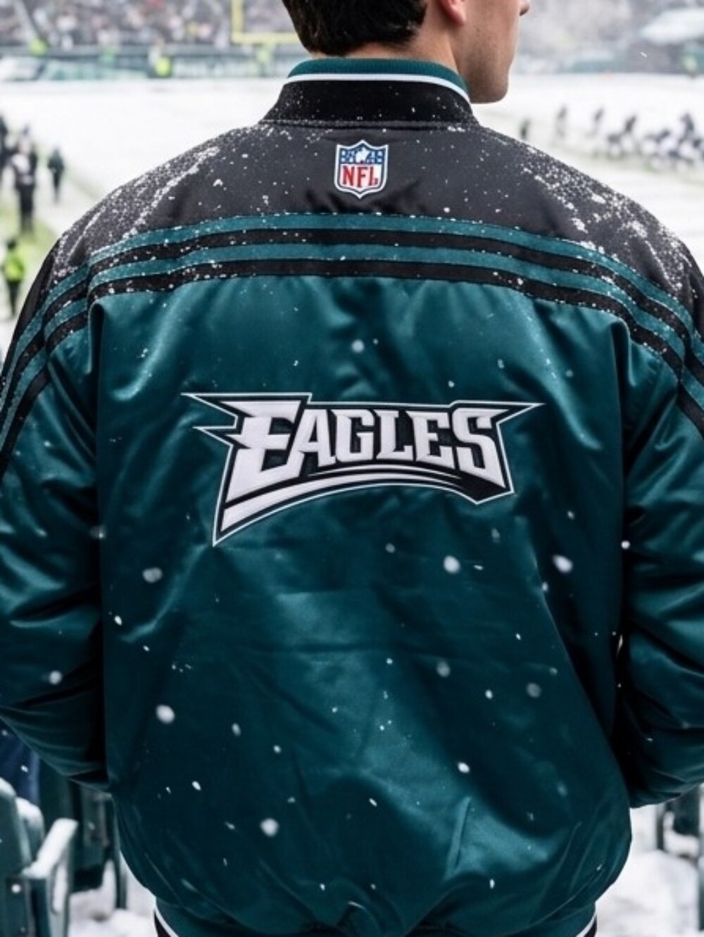 NFL Eagles Green and Black Starter Jacket